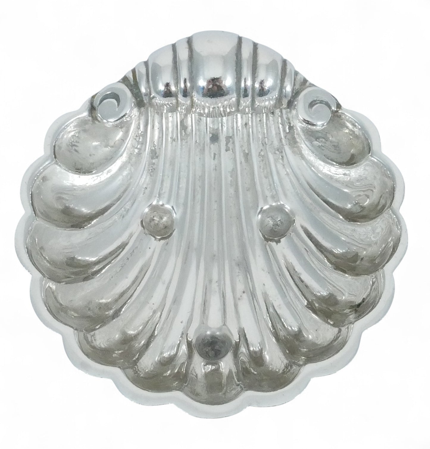 Antique Vintage 1970 Sterling Silver Sea Shell Butter Soap Dish Bowl Plate Small
