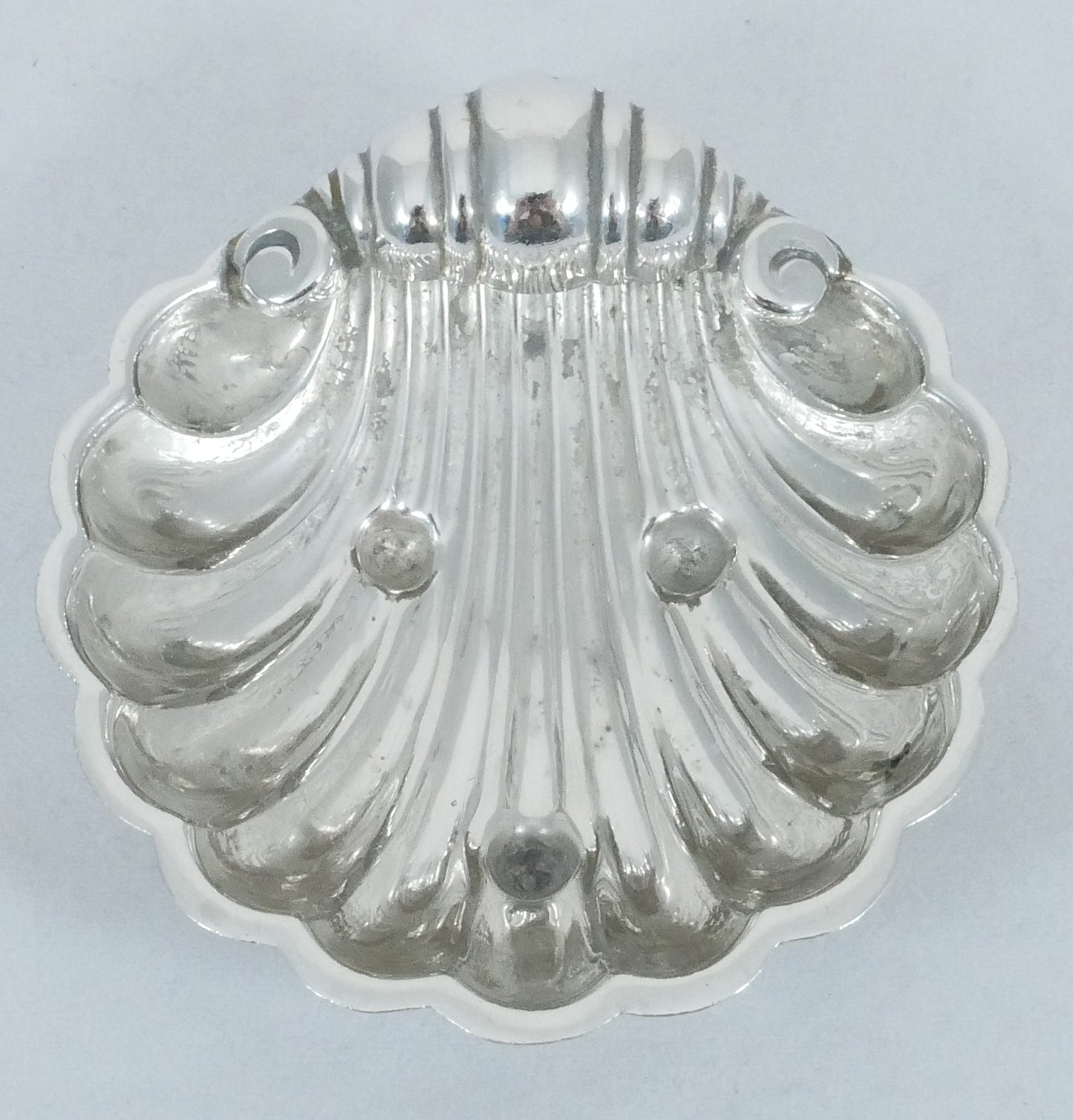 Antique Vintage 1970 Sterling Silver Sea Shell Butter Soap Dish Bowl Plate Small
