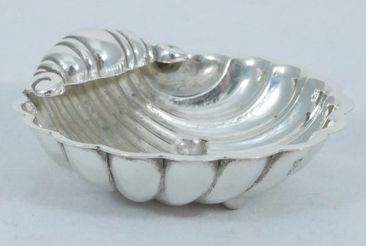 Antique Vintage 1970 Sterling Silver Sea Shell Butter Soap Dish Bowl Plate Small