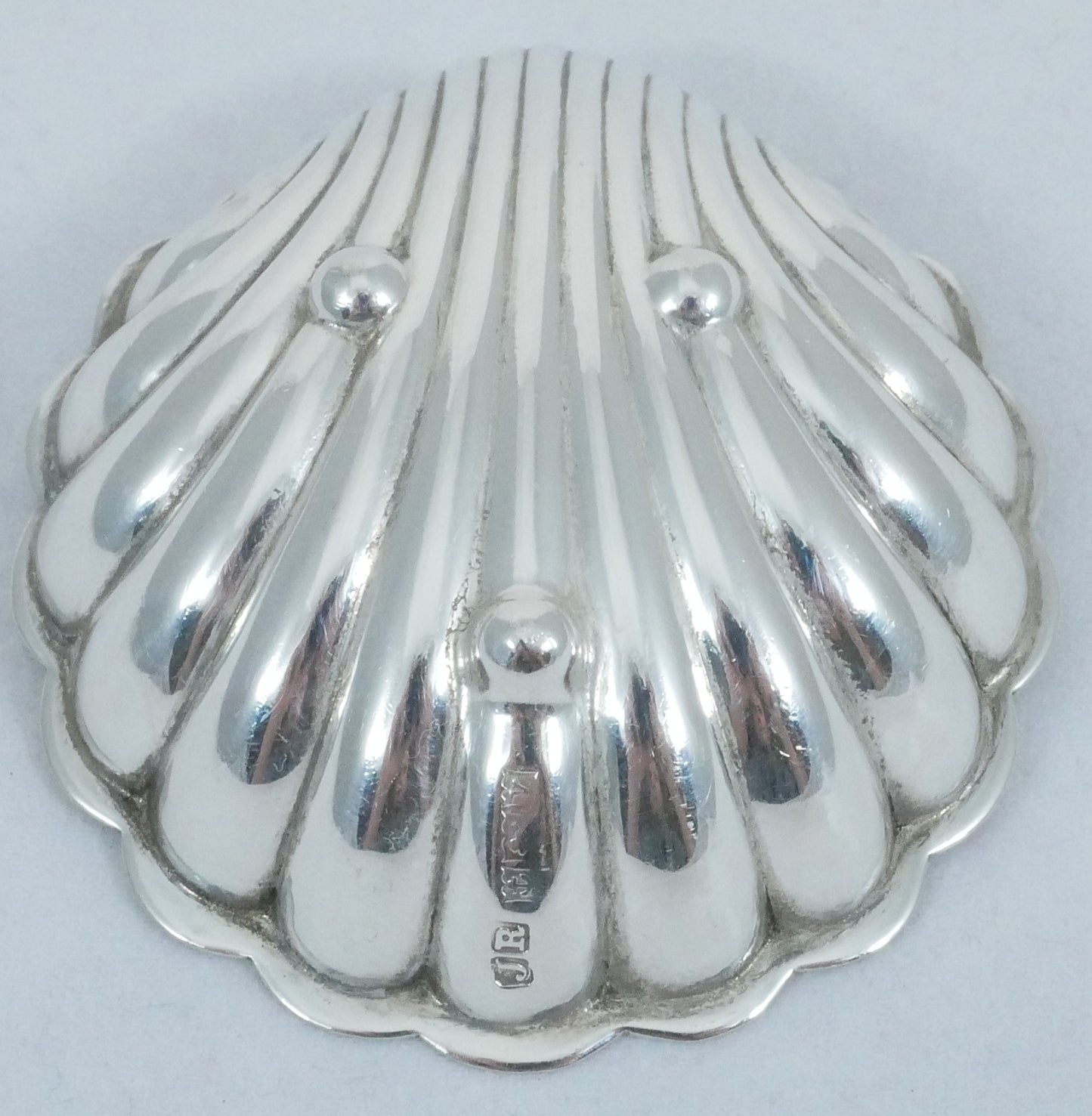 Antique Vintage 1970 Sterling Silver Sea Shell Butter Soap Dish Bowl Plate Small