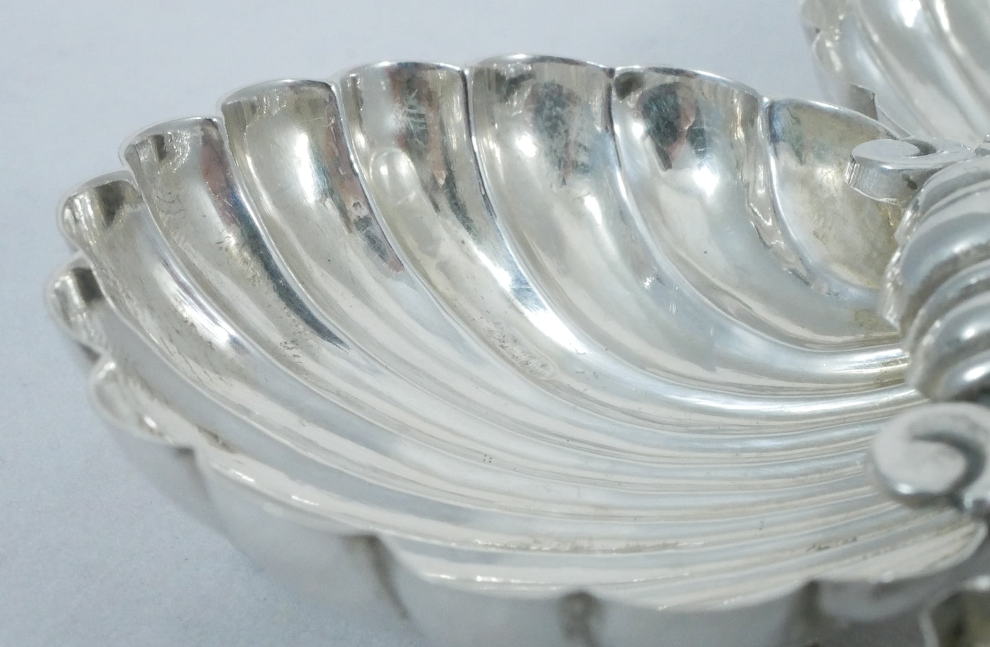 Antique Victorian 1896 Set 4 Sterling Silver Shell Butter Soap Dish Bowls Plates