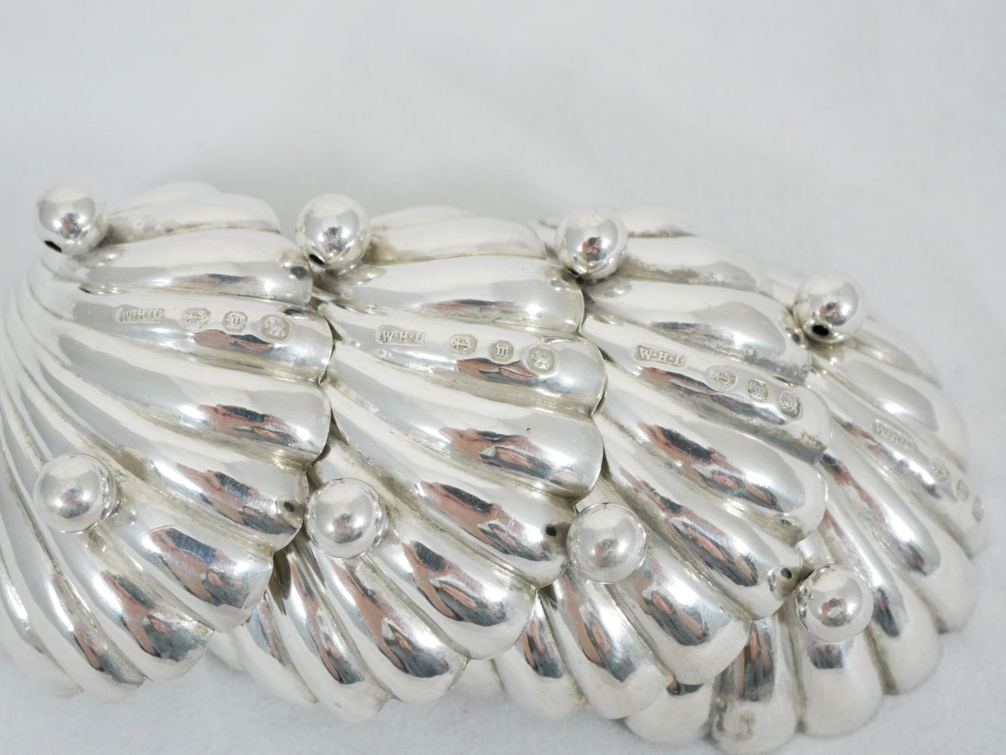 Antique Victorian 1896 Set 4 Sterling Silver Shell Butter Soap Dish Bowls Plates