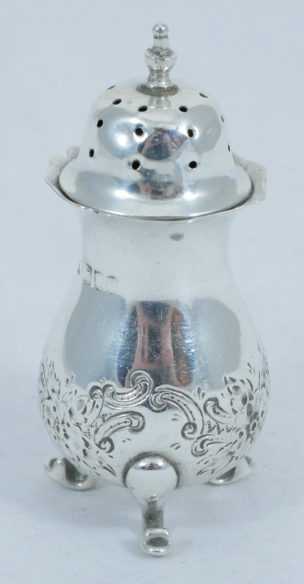 Antique Victorian 1896 Sterling Silver Pepperette Pepper Pot Salt Shaker Cruet