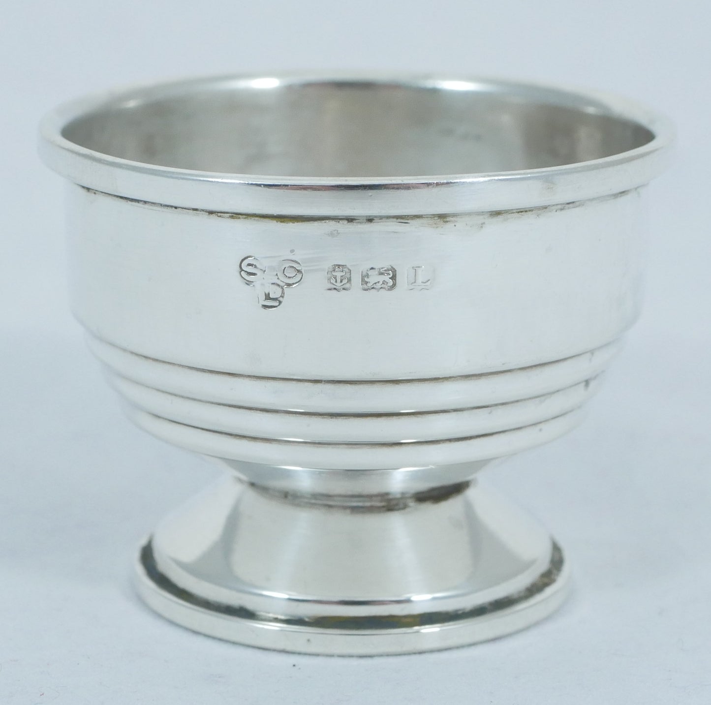 Antique Art Deco 1935 Sterling Silver Salt Cellar Small Sugar Tea Bowl Dish Cup