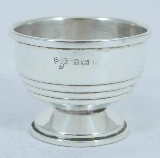 Antique Art Deco 1935 Sterling Silver Salt Cellar Small Sugar Tea Bowl Dish Cup