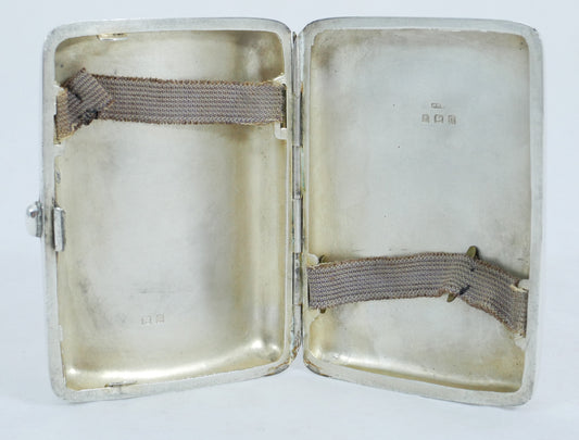 Antique Edwardian 1912 Sterling Silver Cigarette Card Case Hip Curve No Monogram