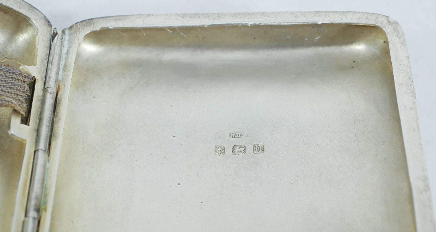 Antique Edwardian 1912 Sterling Silver Cigarette Card Case Hip Curve No Monogram