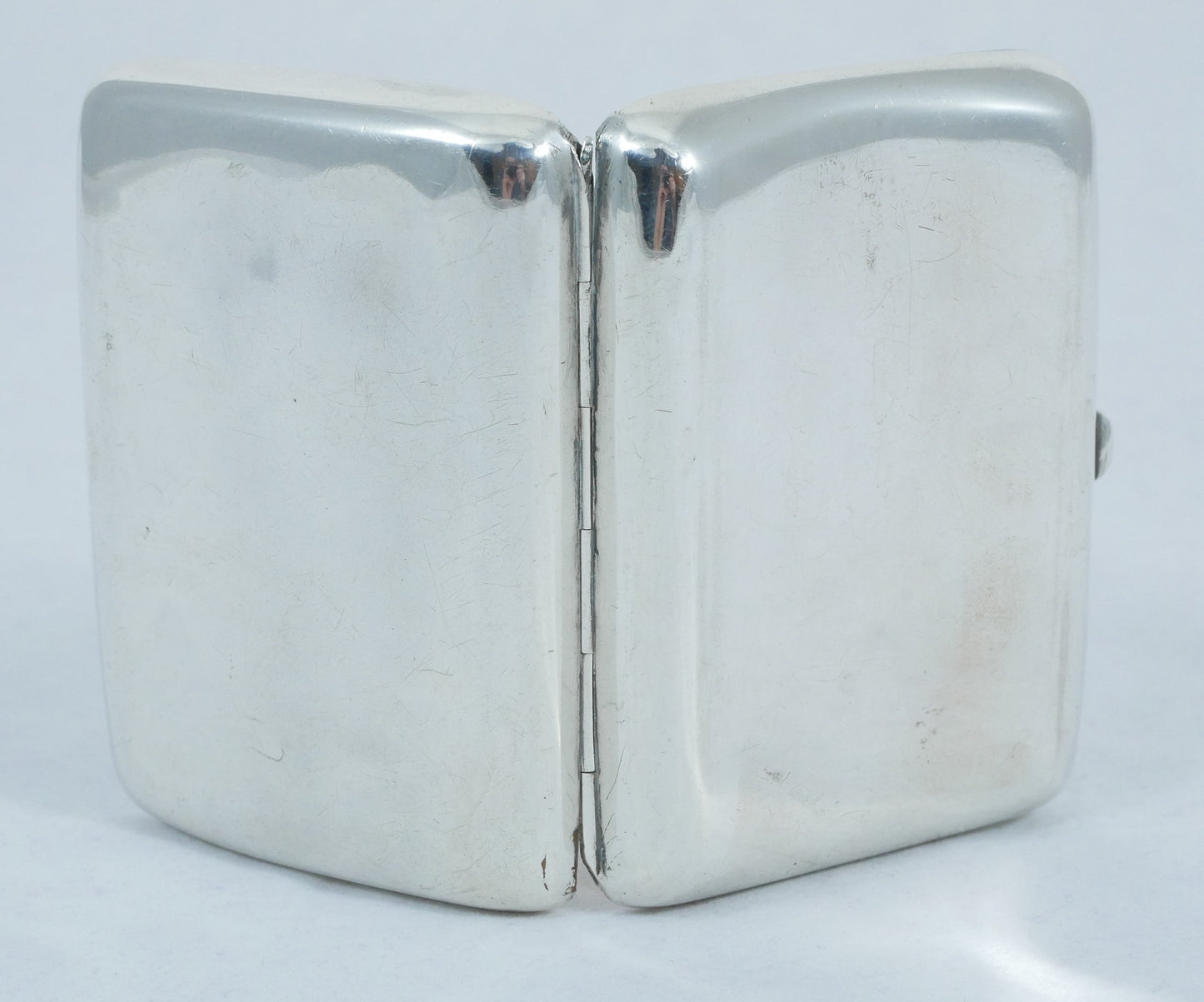 Antique Edwardian 1912 Sterling Silver Cigarette Card Case Hip Curve No Monogram
