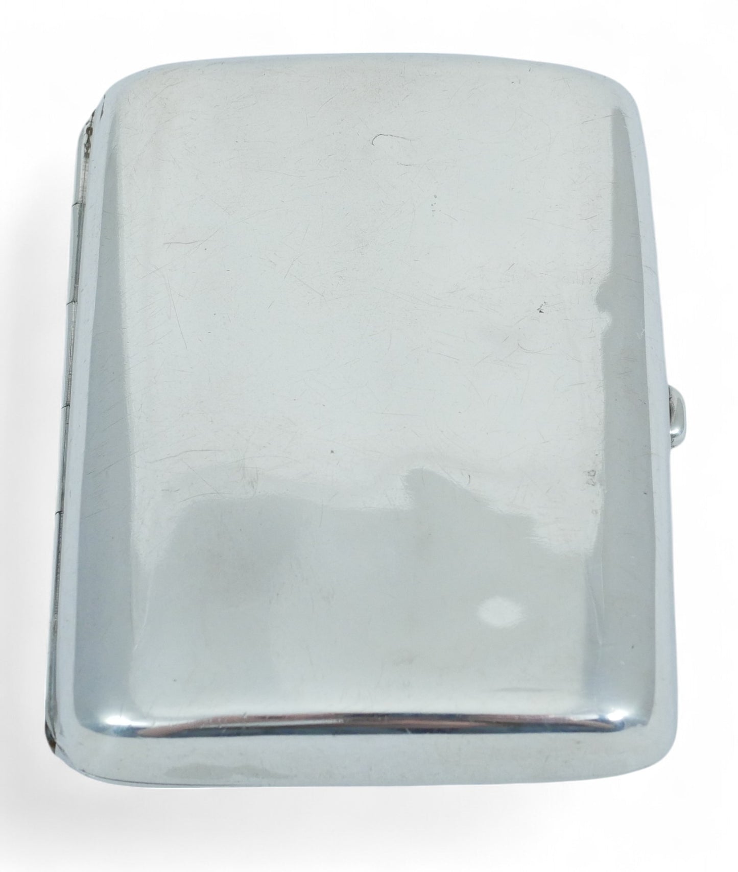 Antique Edwardian 1912 Sterling Silver Cigarette Card Case Hip Curve No Monogram