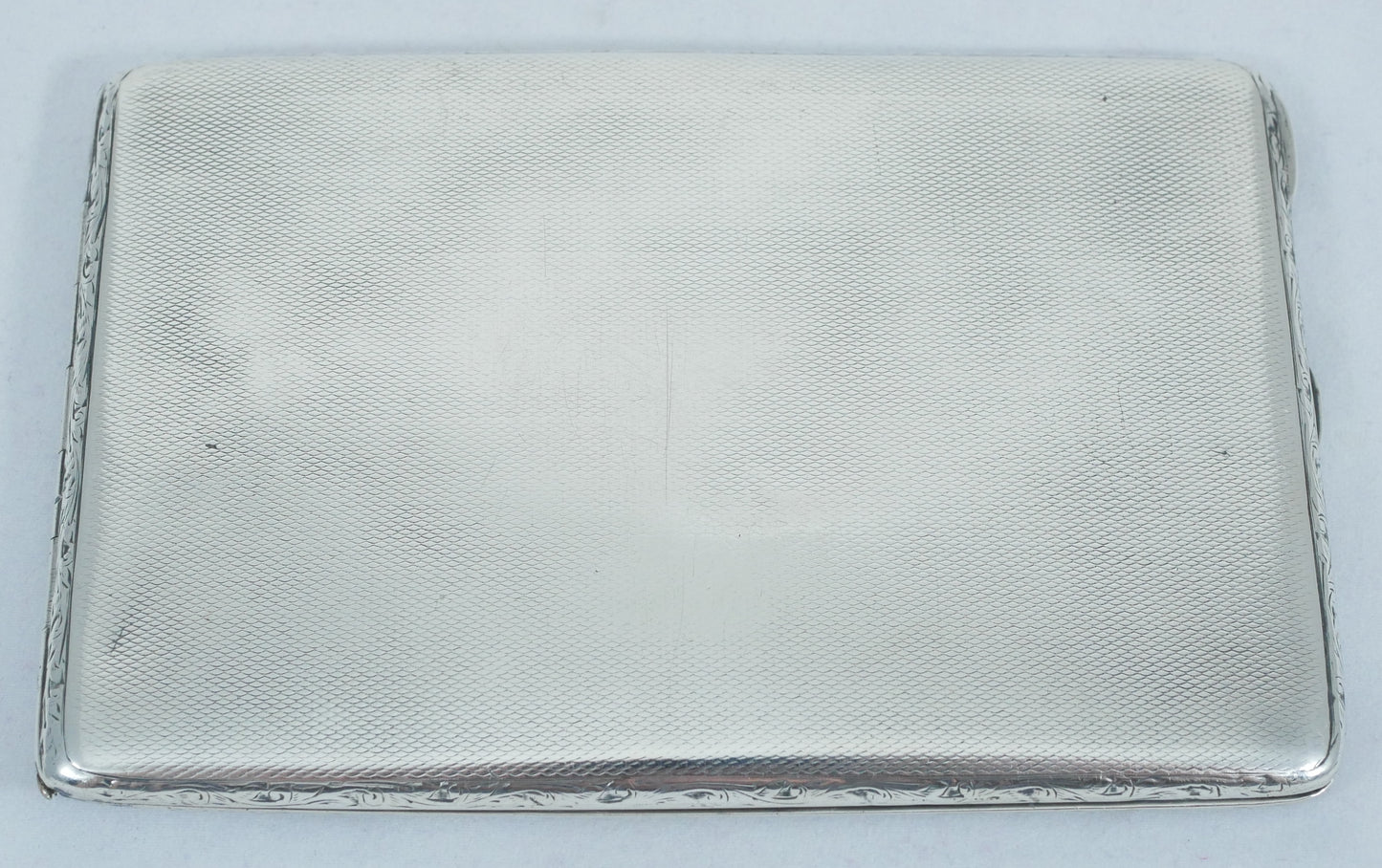 Antique Art Deco 1925 Large Sterling Silver Cigarette Card Case Engine Turned