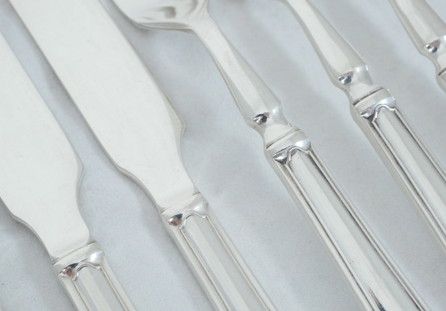 Antique Art Deco 1927 12pc Jesmond Sterling Silver Fruit Dessert Cutlery Set