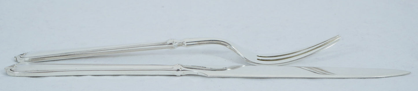 Antique Art Deco 1927 12pc Jesmond Sterling Silver Fruit Dessert Cutlery Set