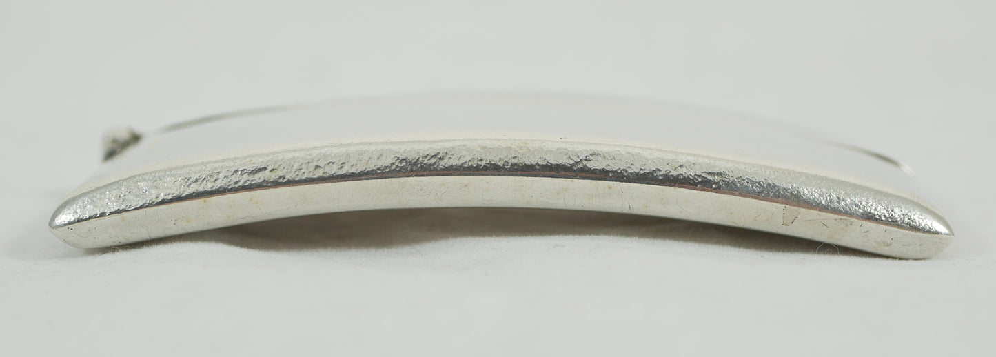 Antique Edwardian 1919 Sterling Silver Hip Shape Card Case No Monogram Curved