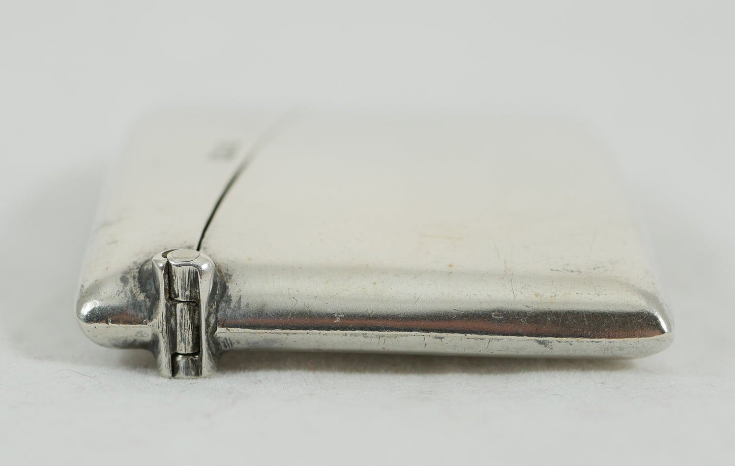 Antique Edwardian 1919 Sterling Silver Hip Shape Card Case No Monogram Curved