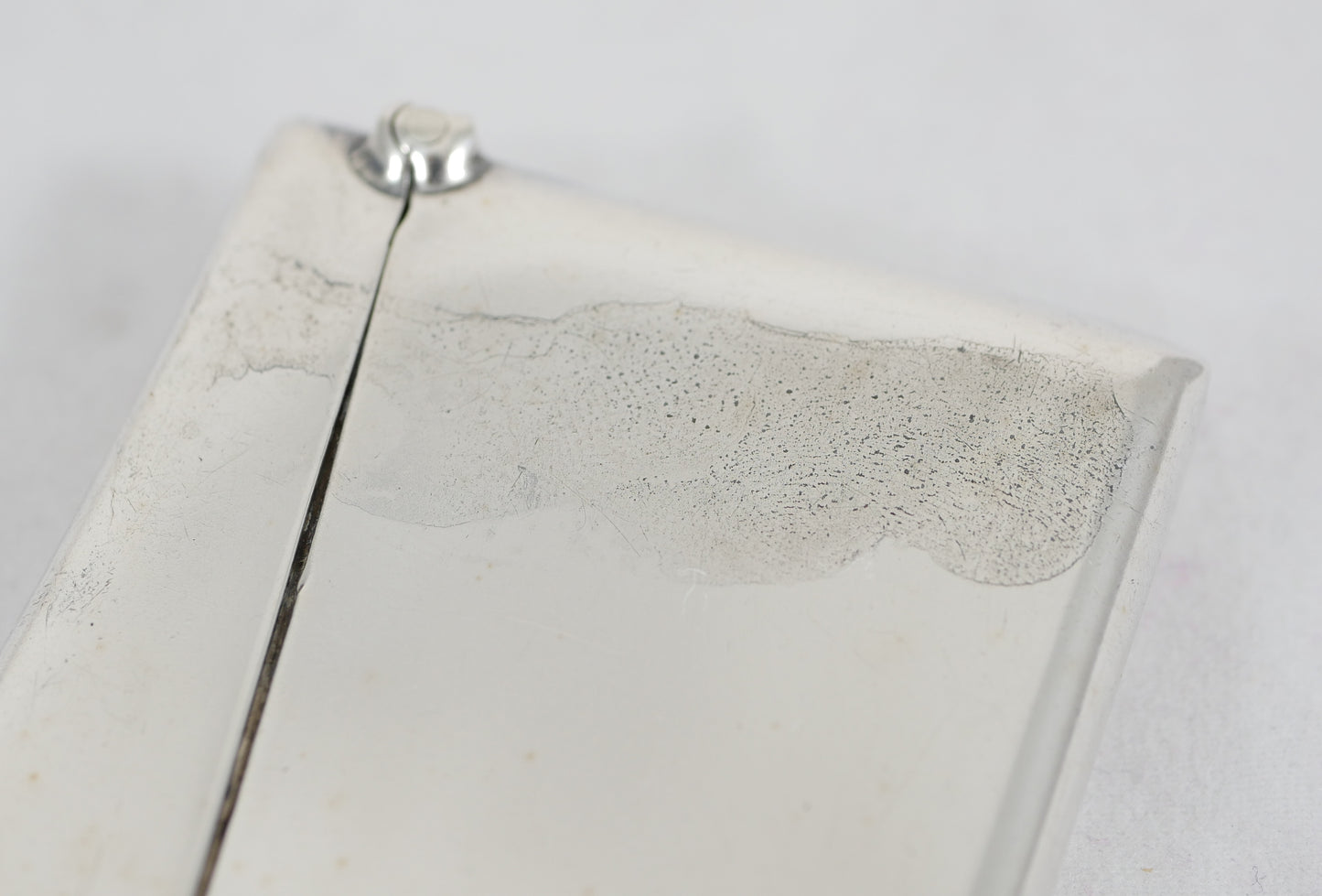 Antique Edwardian 1919 Sterling Silver Hip Shape Card Case No Monogram Curved