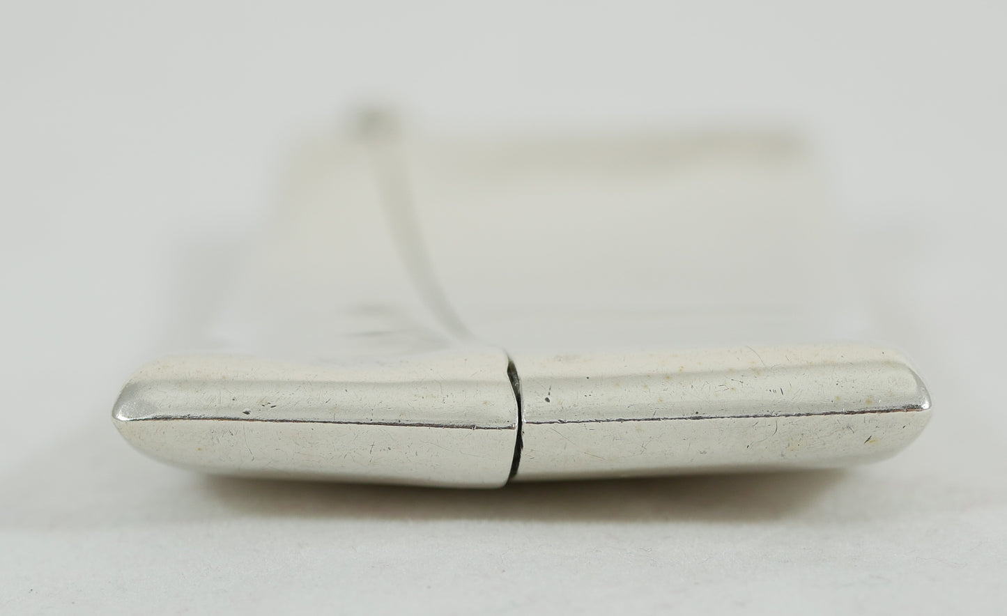 Antique Edwardian 1919 Sterling Silver Hip Shape Card Case No Monogram Curved