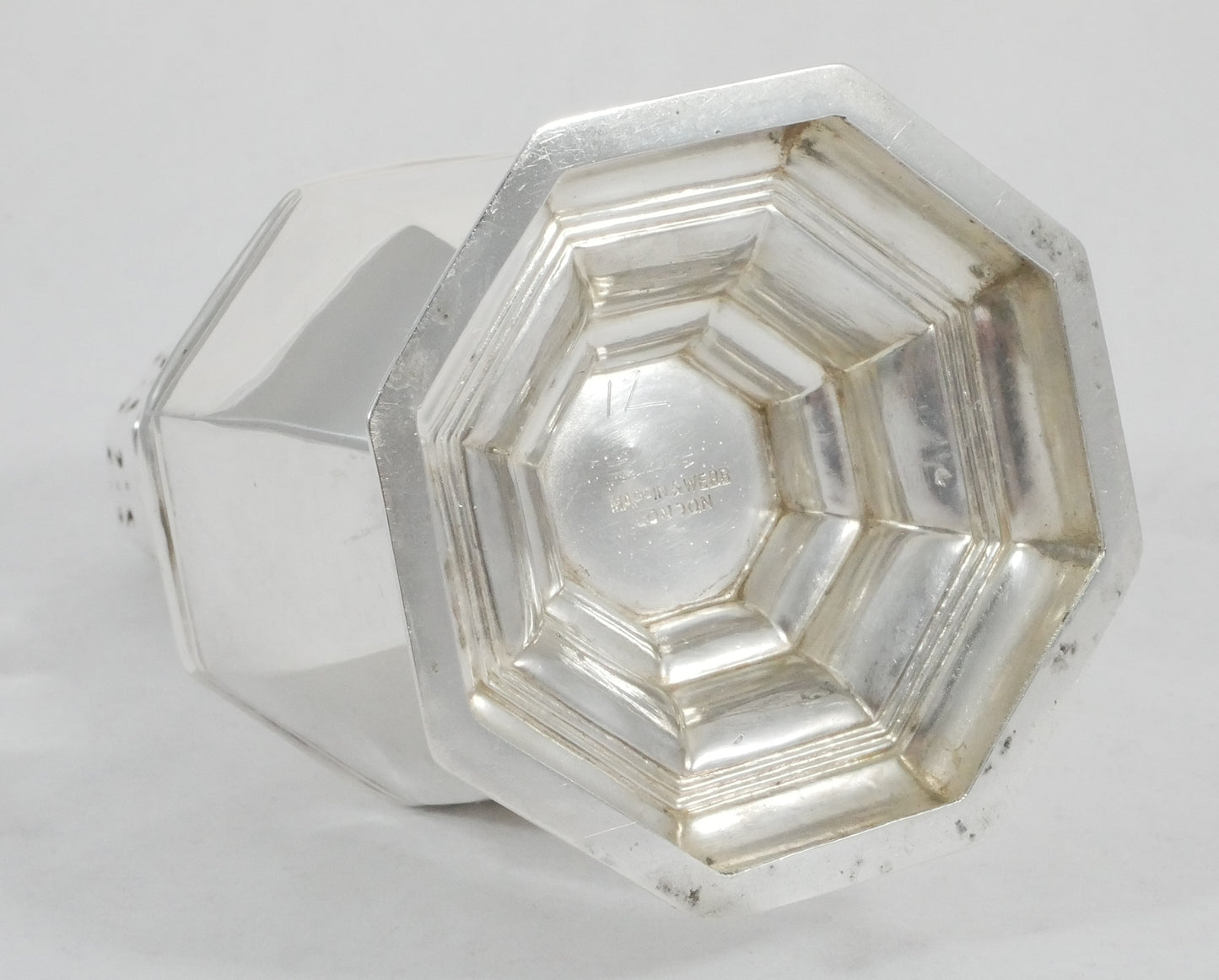 Antique Edwardian 1907 Large Sterling Silver Sugar Caster Muffineer Octagonal MW