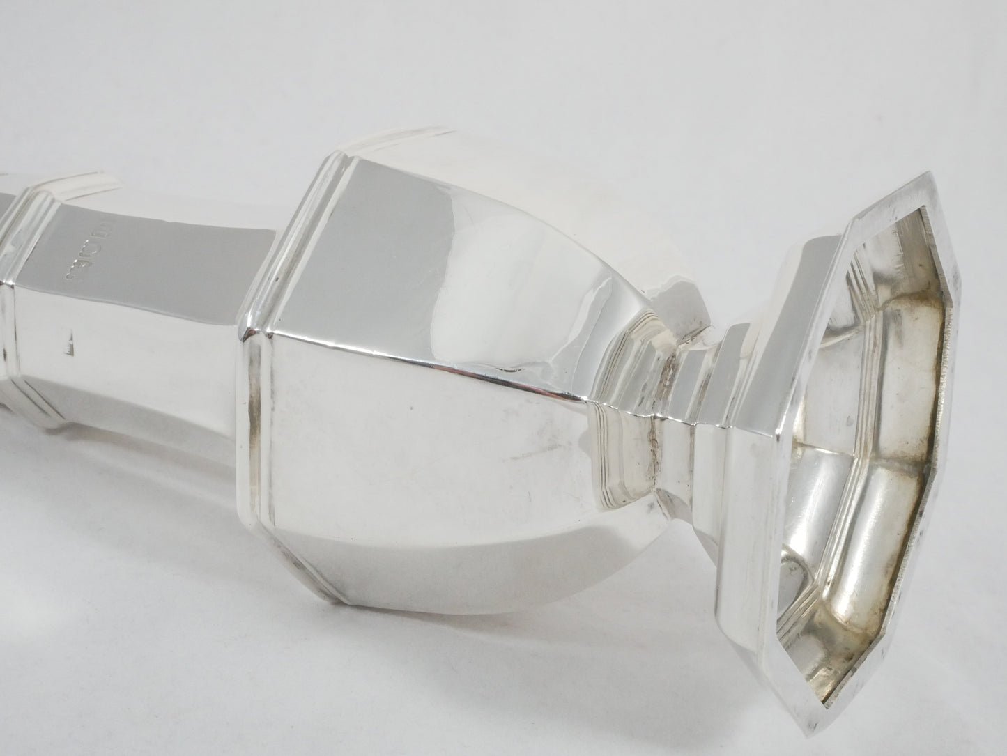Antique Edwardian 1907 Large Sterling Silver Sugar Caster Muffineer Octagonal MW