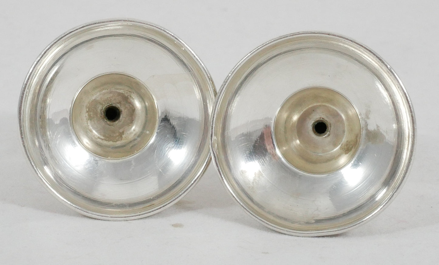 Vintage Pair of Zadok Arts Israel Sterling Silver Small Candlesticks Candle Set