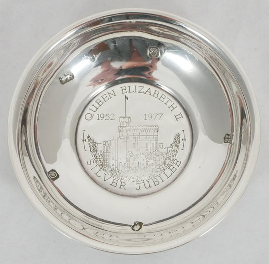 Vintage 1977 Sterling Silver Queen Elizabeth II Silver Jubilee Dish Bowl QEII CB