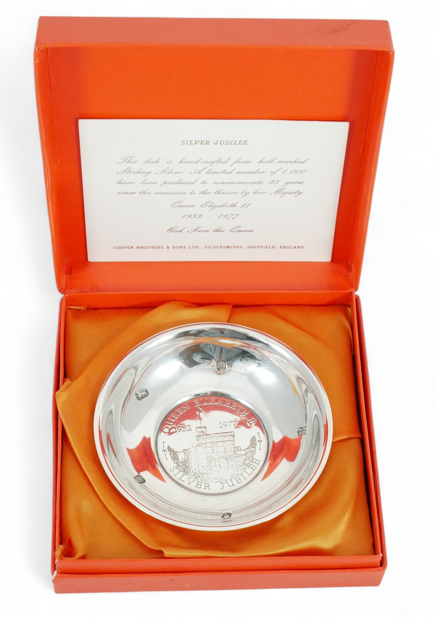 Vintage 1977 Sterling Silver Queen Elizabeth II Silver Jubilee Dish Bowl QEII CB