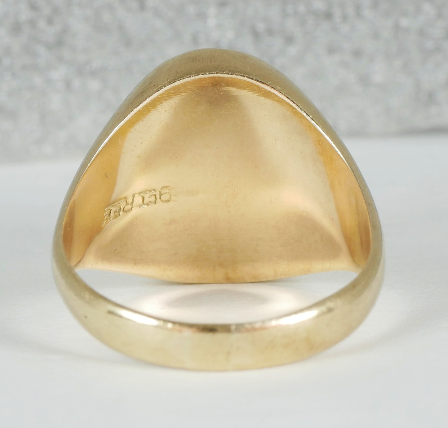 Vintage Solid 9ct Yellow Gold Heliotrope Bloodstone Signet Ring Size 10.5 U 63
