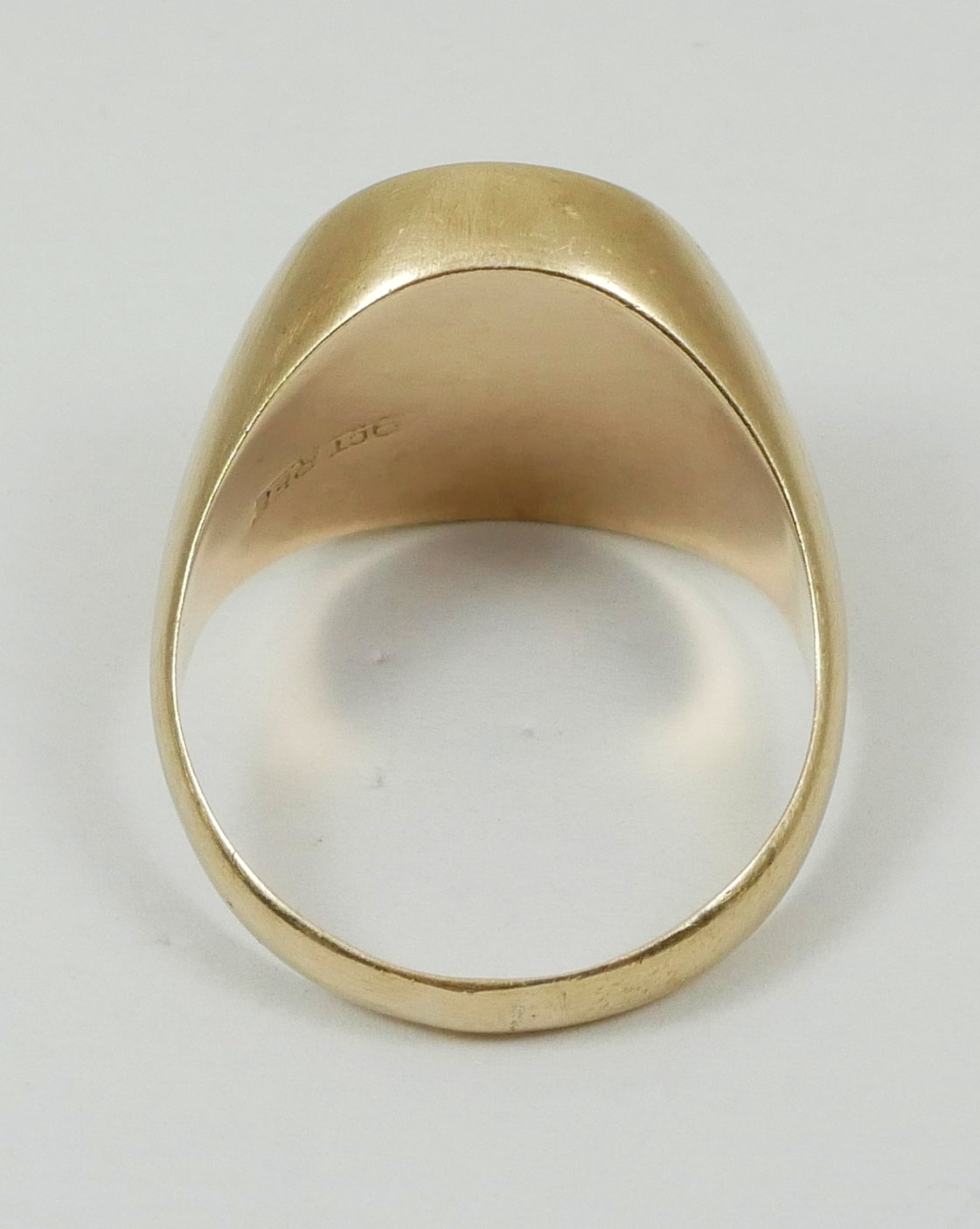 Vintage Solid 9ct Yellow Gold Heliotrope Bloodstone Signet Ring Size 10.5 U 63