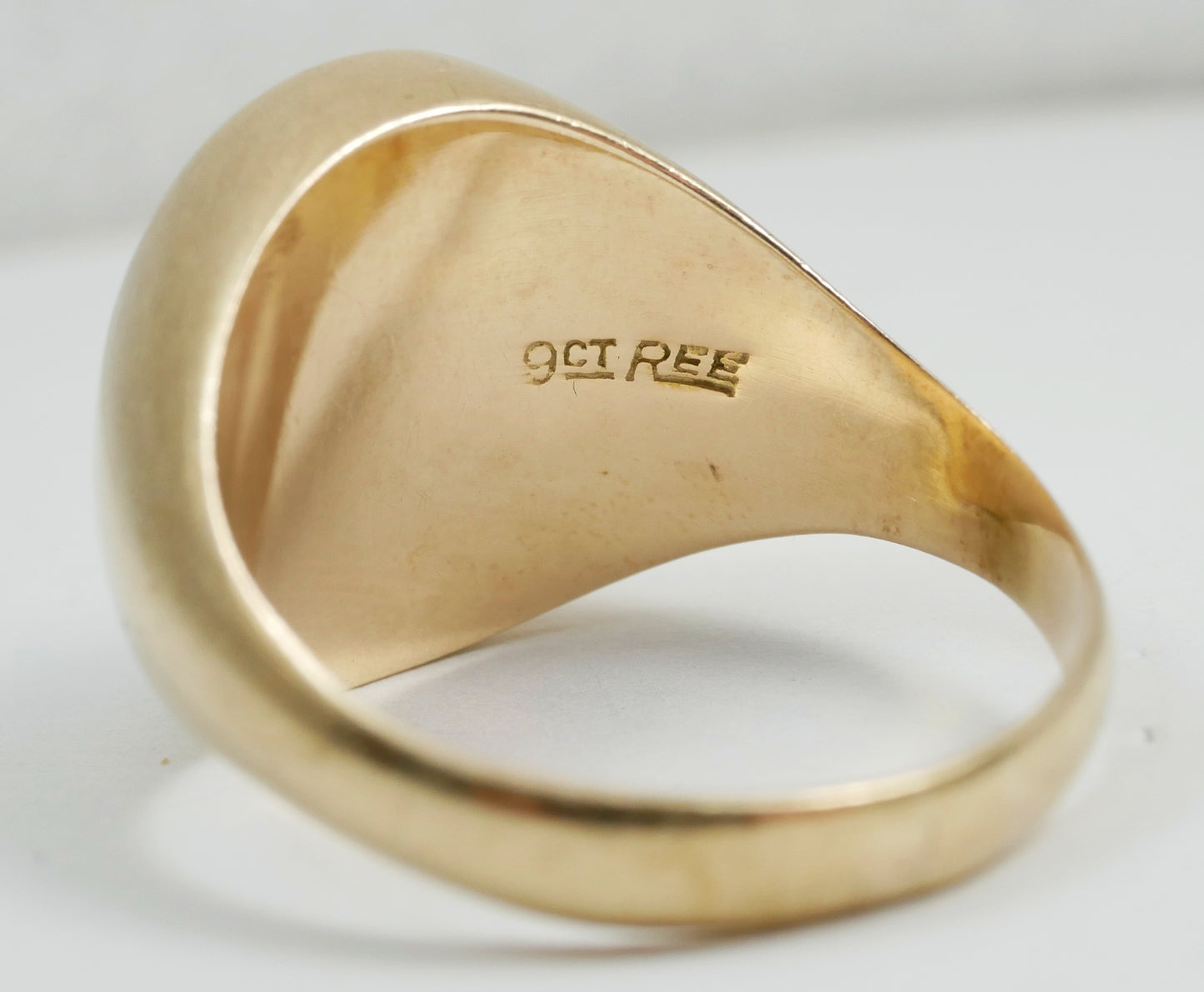 Vintage Solid 9ct Yellow Gold Heliotrope Bloodstone Signet Ring Size 10.5 U 63