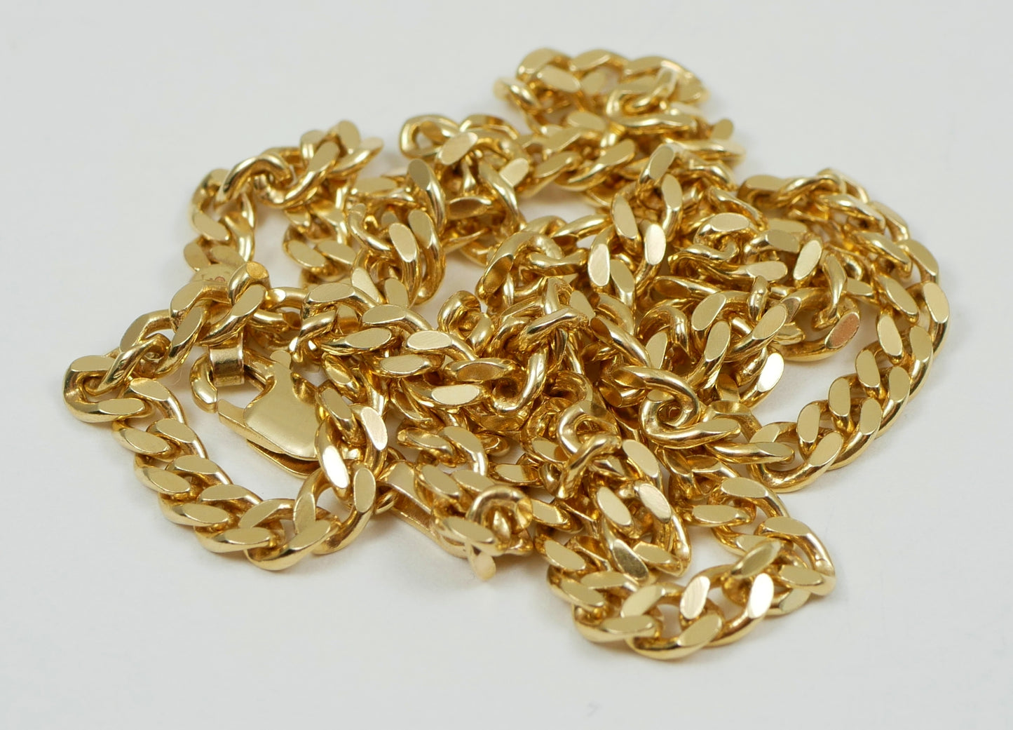 Heavy Solid 9ct Yellow Gold 3mm Cuban Link 45cm 17.7" Unisex Necklace Chain 12gm