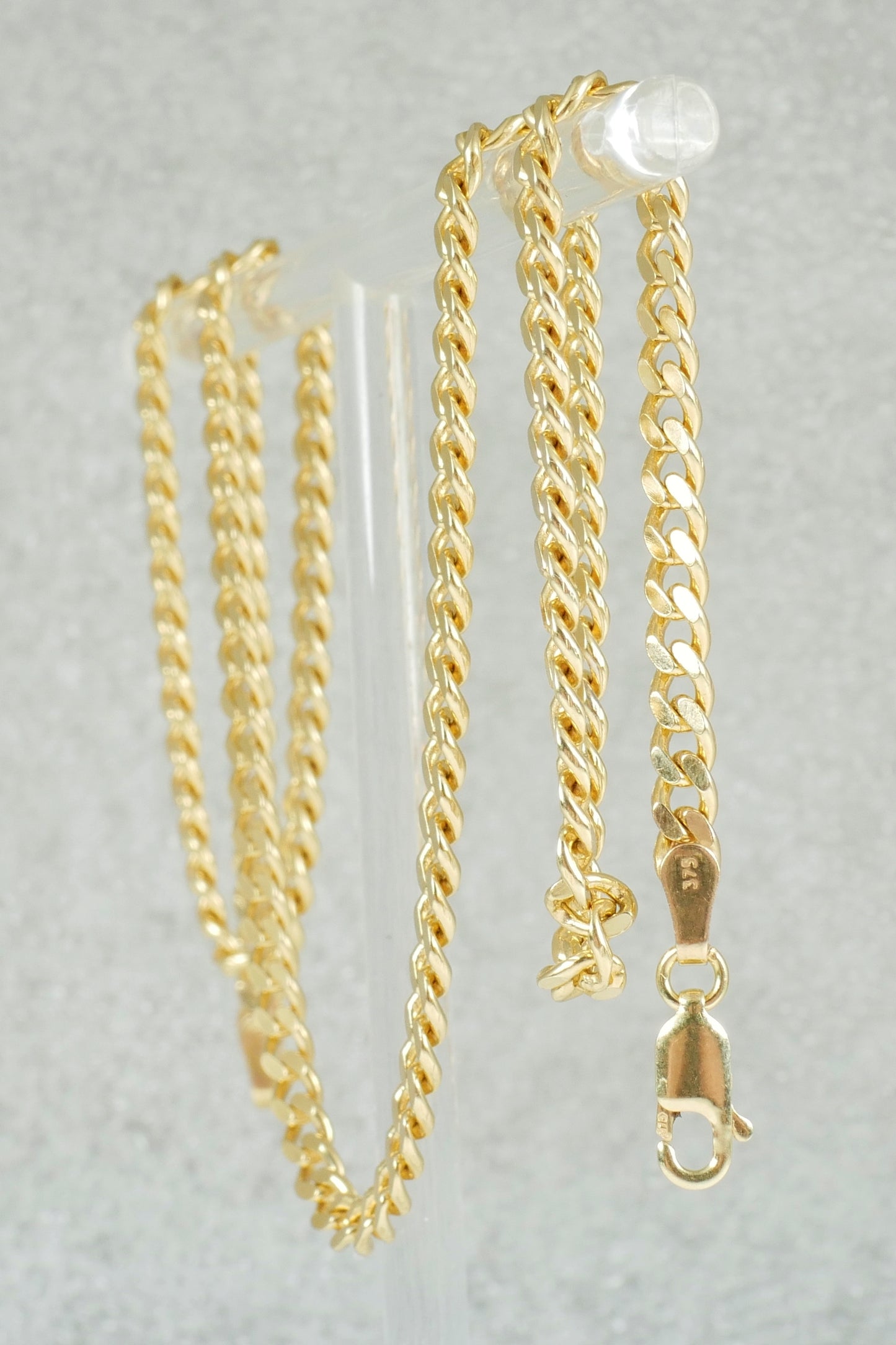 Heavy Solid 9ct Yellow Gold 3mm Cuban Link 45cm 17.7" Unisex Necklace Chain 12gm