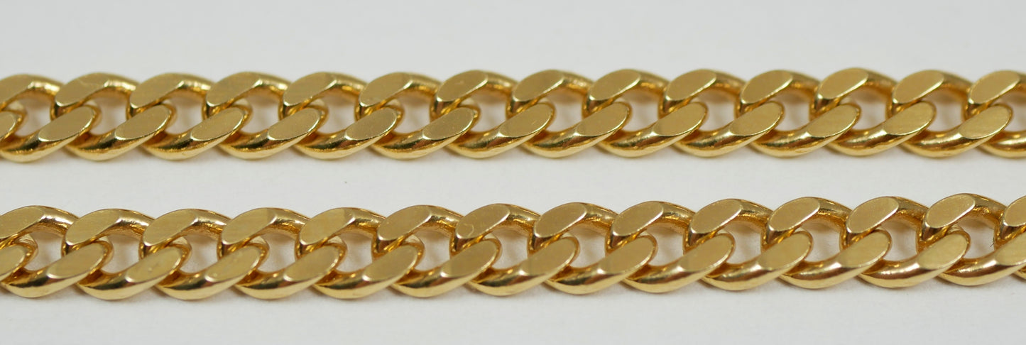 Heavy Solid 9ct Yellow Gold 3mm Cuban Link 45cm 17.7" Unisex Necklace Chain 12gm