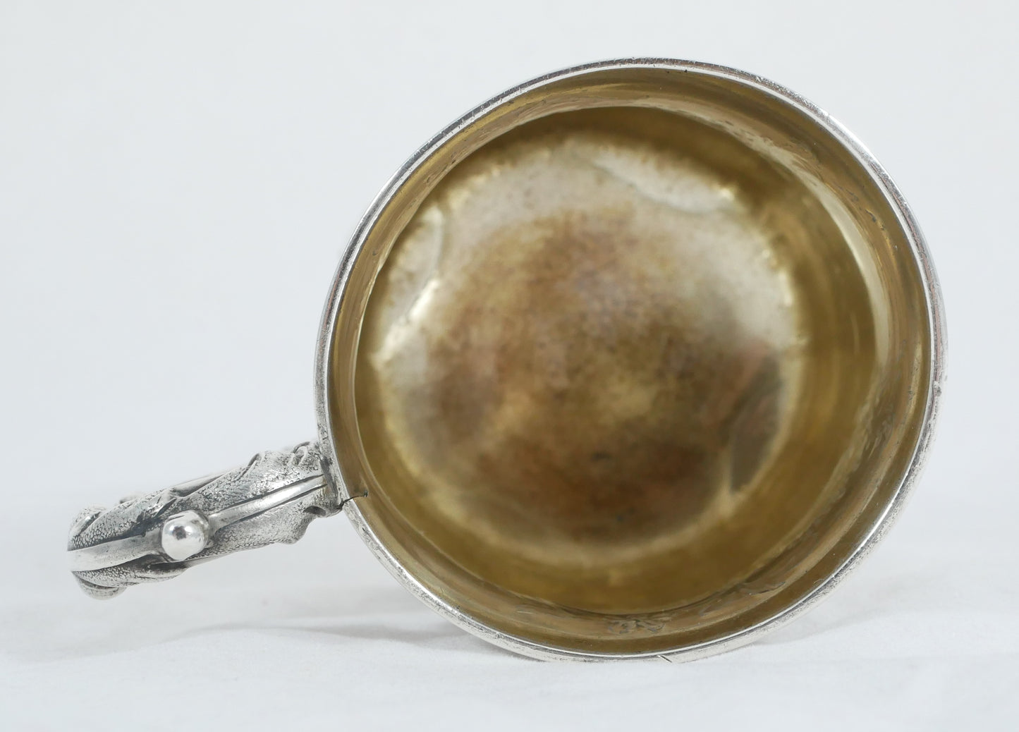 Antique Victorian 1840 Sterling Silver Christening Mug Tankard Cup Repousse JA