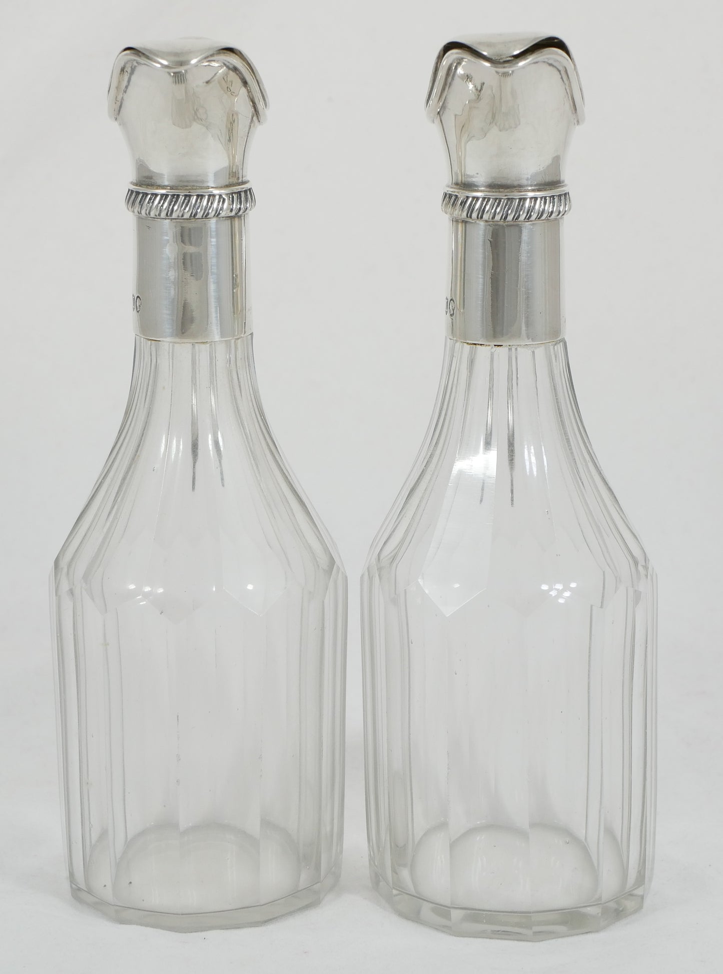 Antique Victorian 1886 Sterling Silver Glass Oil Vinegar Bottle Cruet Set Stand