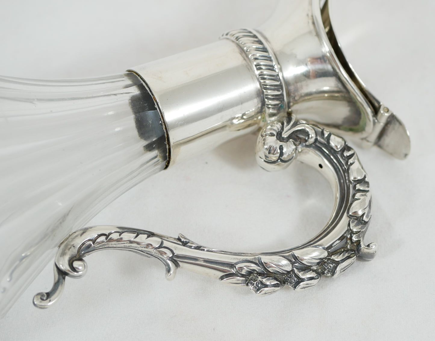 Antique Victorian 1886 Sterling Silver Glass Oil Vinegar Bottle Cruet Set Stand
