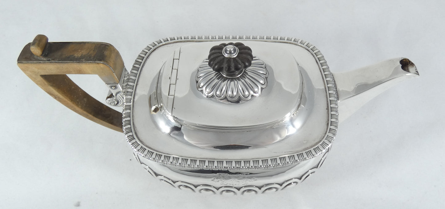 Antique Georgian 1809 Sterling Silver Teapot Tea Pot Samuel Hennell 1,000ml Set