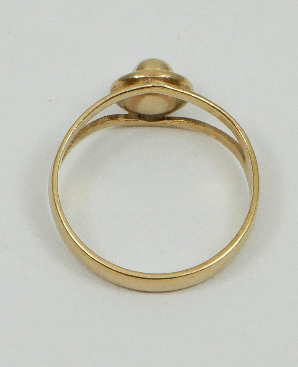 Vintage English 1976 Solid 9ct Yellow Gold Collar Stud Dress Ring Size 6.5 M 52