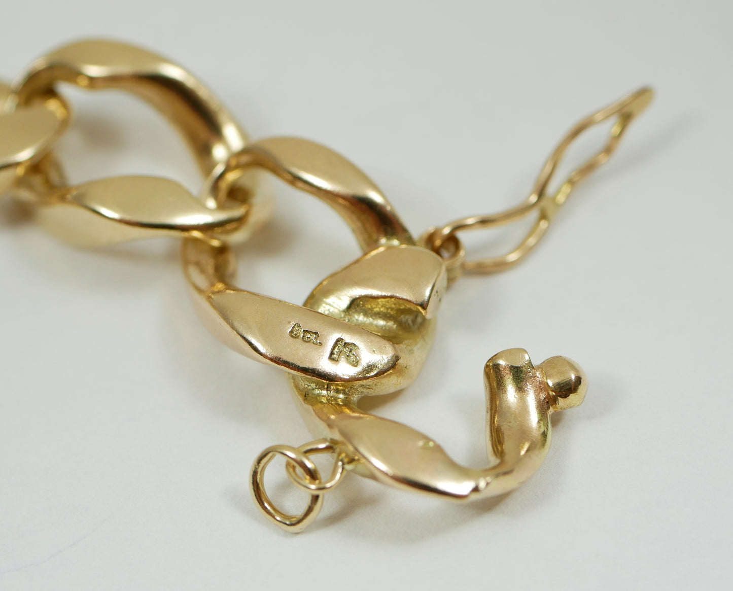 Heavy Solid 9ct Yellow Gold 21cm 8" Chunky 9mm Cuban Link Chain Bracelet 26.5gm