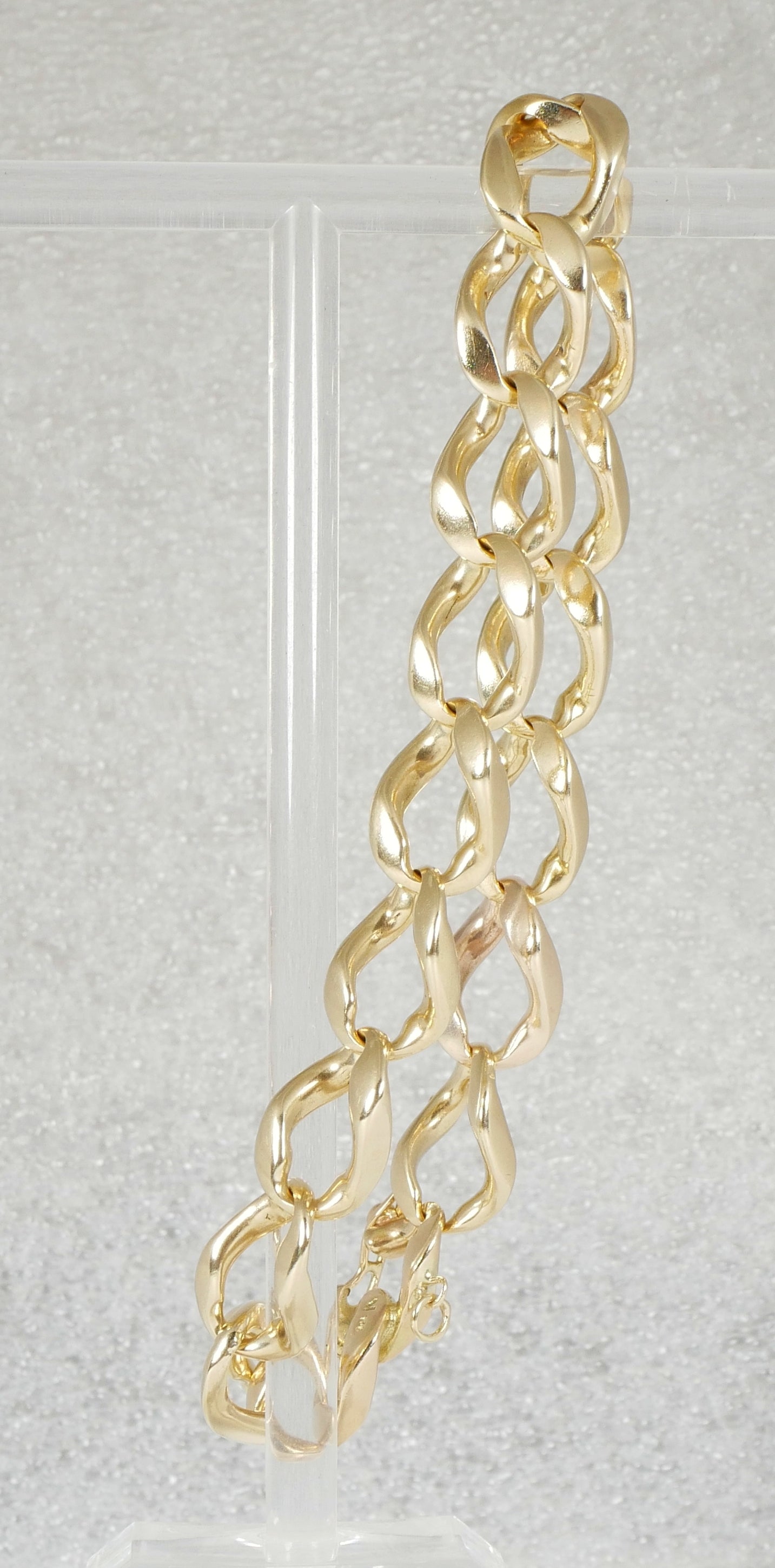 Heavy Solid 9ct Yellow Gold 21cm 8" Chunky 9mm Cuban Link Chain Bracelet 26.5gm