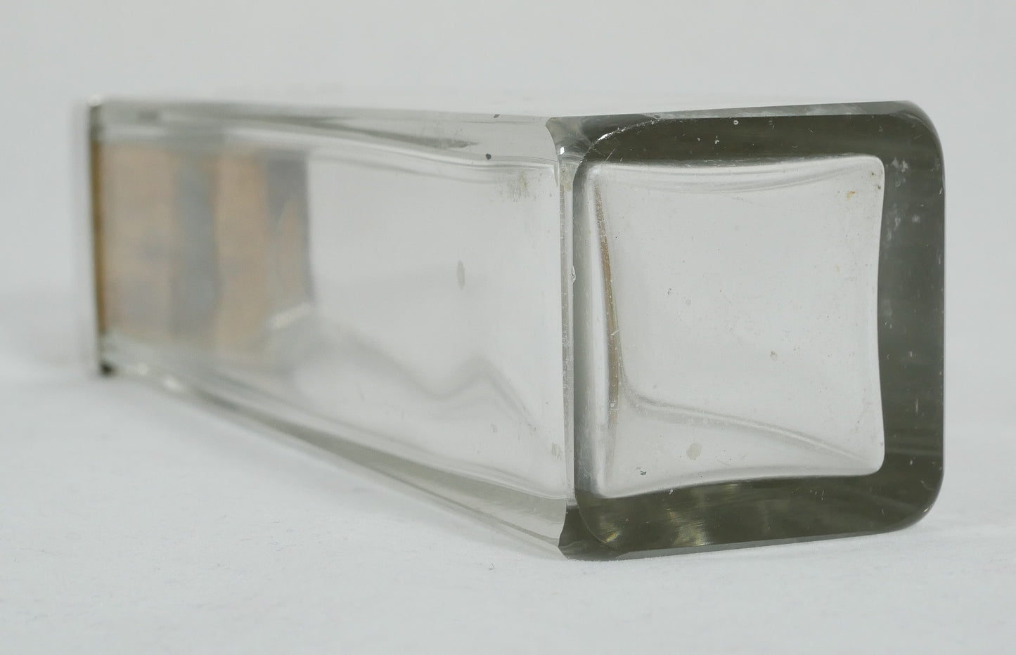 Antique Art Deco 1937 Sterling Silver Square Glass Tall Hairpin Pin Bottle Jar