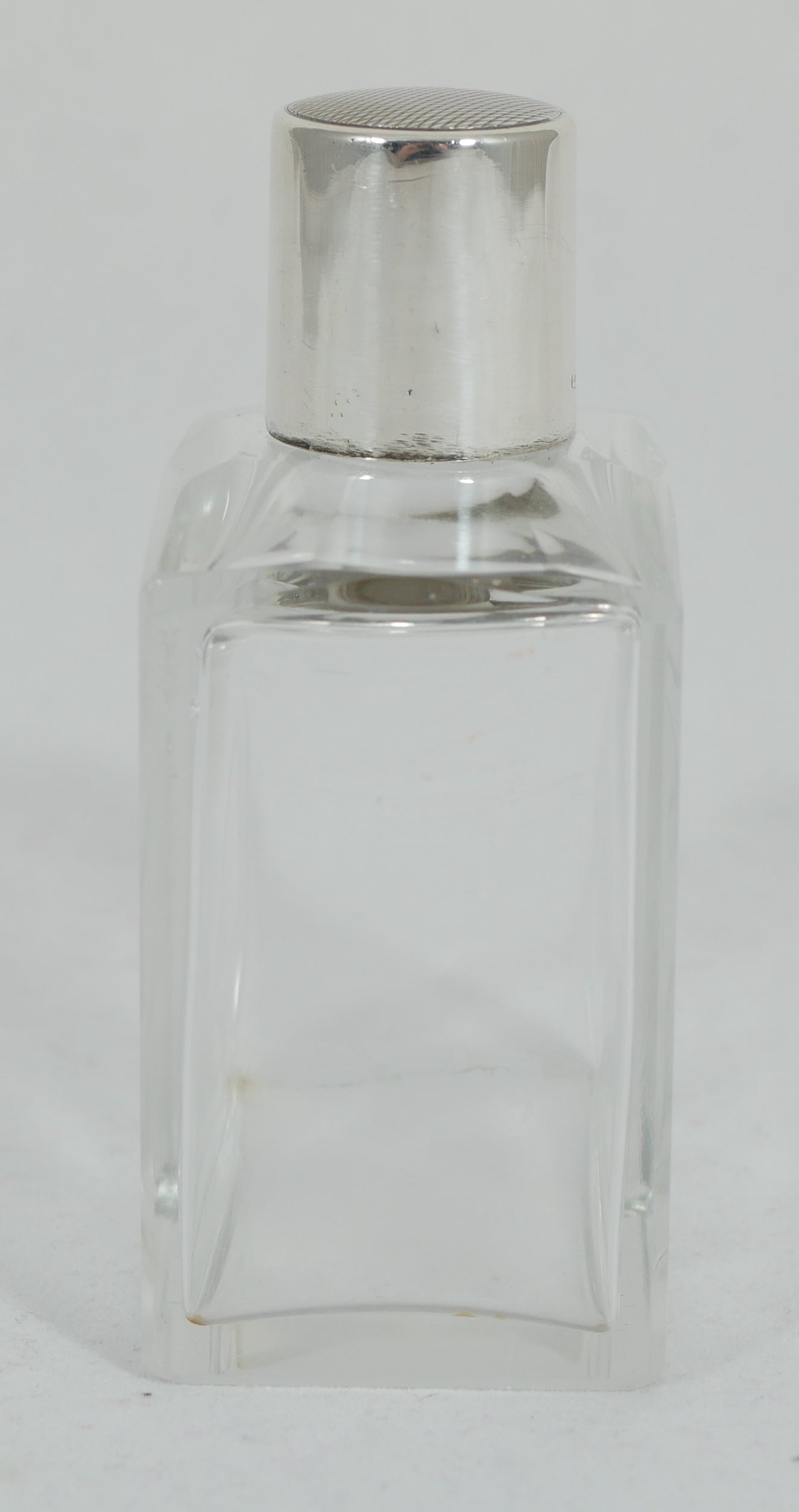 Antique Art Deco 1937 Sterling Silver Rectangular Glass Perfume Scent Bottle Jar