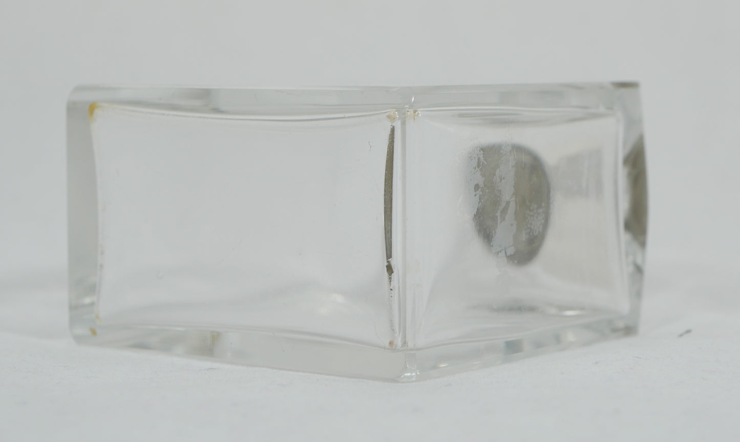 Antique Art Deco 1937 Sterling Silver Rectangular Glass Perfume Scent Bottle Jar