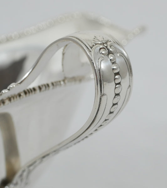 Antique Edwardian 1907 Sterling Silver Double Ended Gravy Sauce Boat Saucer Tray