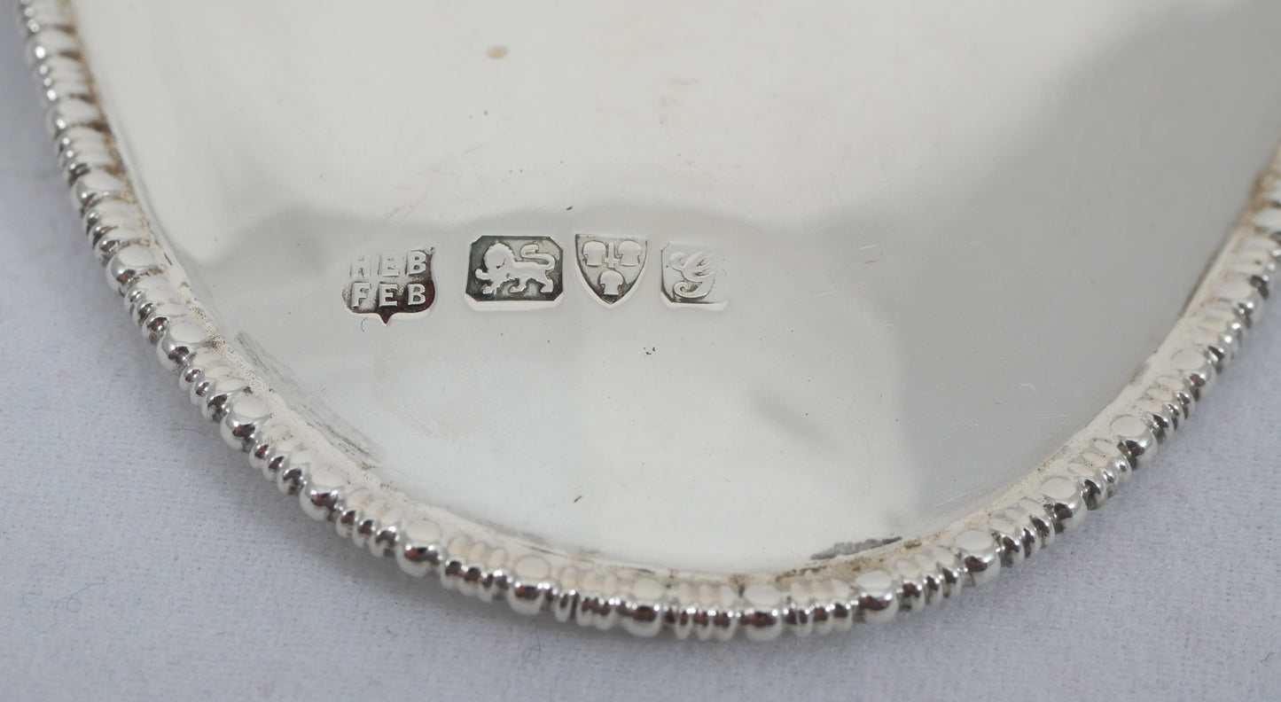 Antique Edwardian 1907 Sterling Silver Double Ended Gravy Sauce Boat Saucer Tray