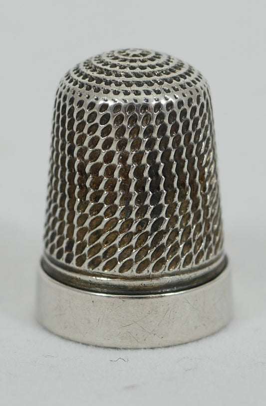 Antique Victorian 1888 Sterling Silver Sewing Thimble Finger Guard Blanckensee