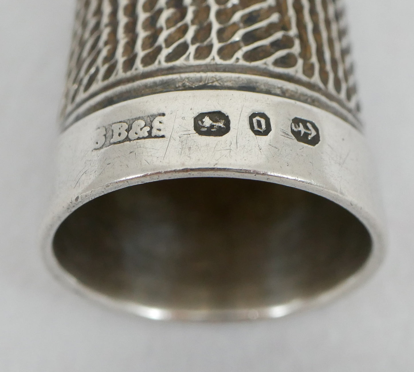 Antique Victorian 1888 Sterling Silver Sewing Thimble Finger Guard Blanckensee