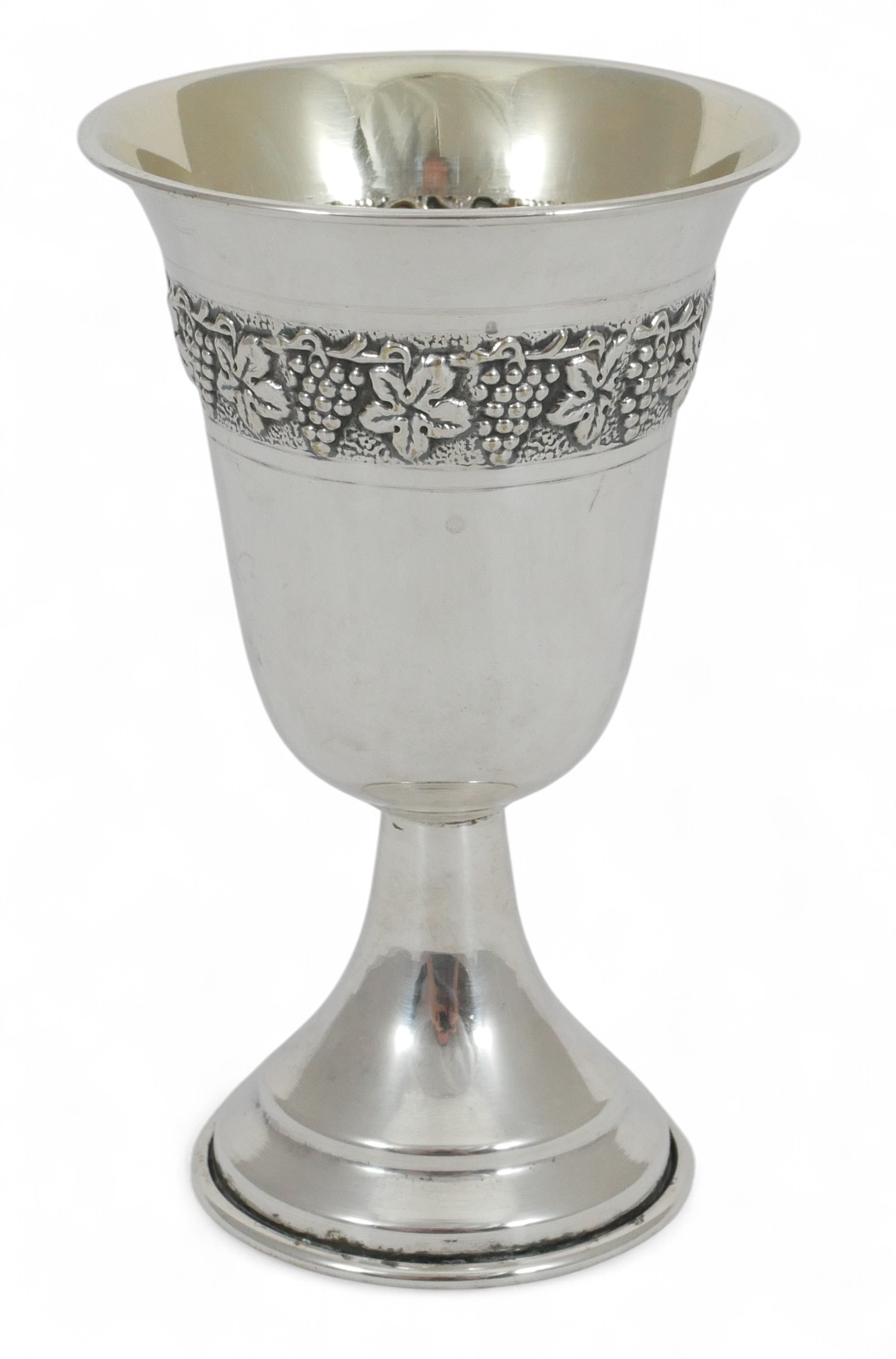 Antique Vintage Solid 800 Silver Wine Goblet Stemmed Cup 100ml Grape Vine Glass