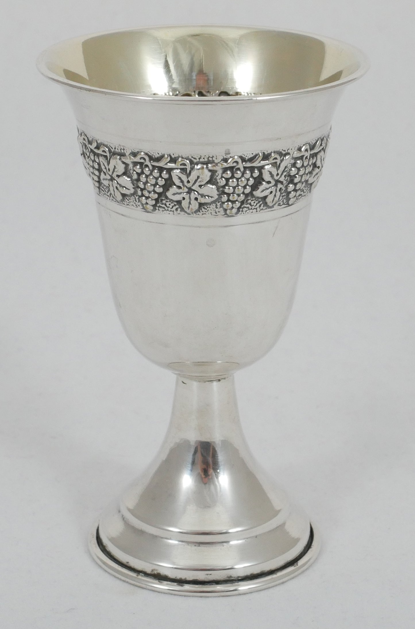 Antique Vintage Solid 800 Silver Wine Goblet Stemmed Cup 100ml Grape Vine Glass