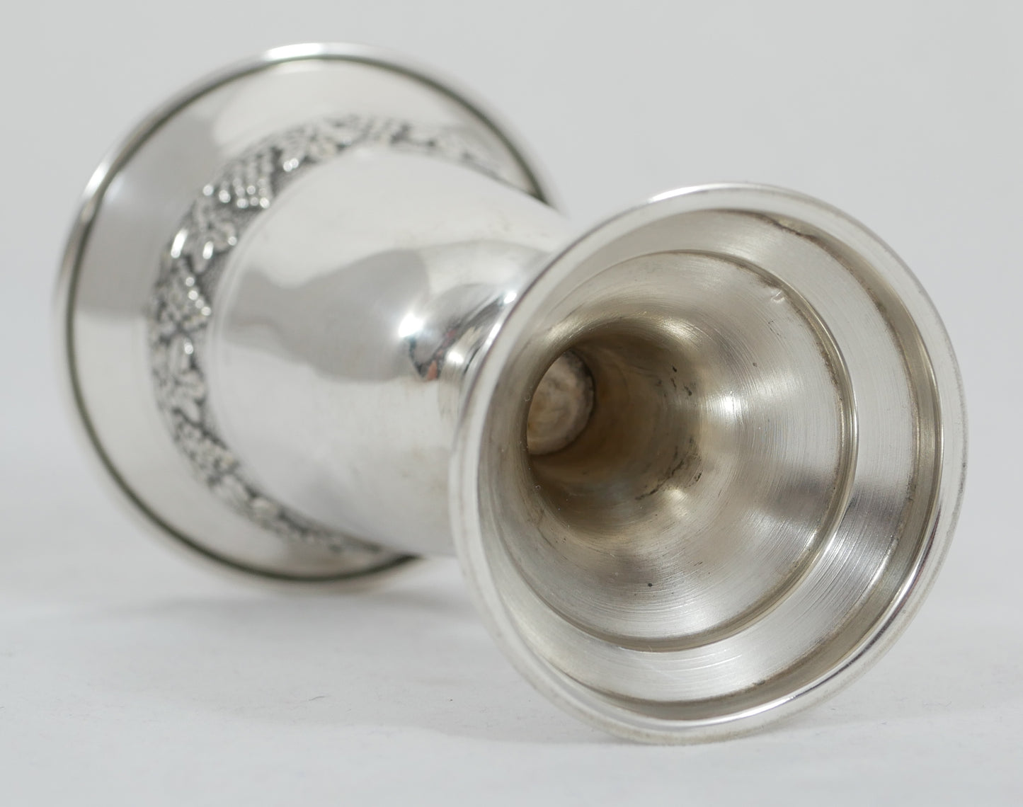 Antique Vintage Solid 800 Silver Wine Goblet Stemmed Cup 100ml Grape Vine Glass