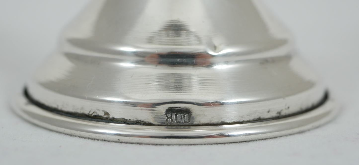 Antique Vintage Solid 800 Silver Wine Goblet Stemmed Cup 100ml Grape Vine Glass
