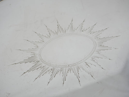 Antique Art Deco 1929 Sterling Silver 31cm 12" Oval Footed Serving Tray Salver